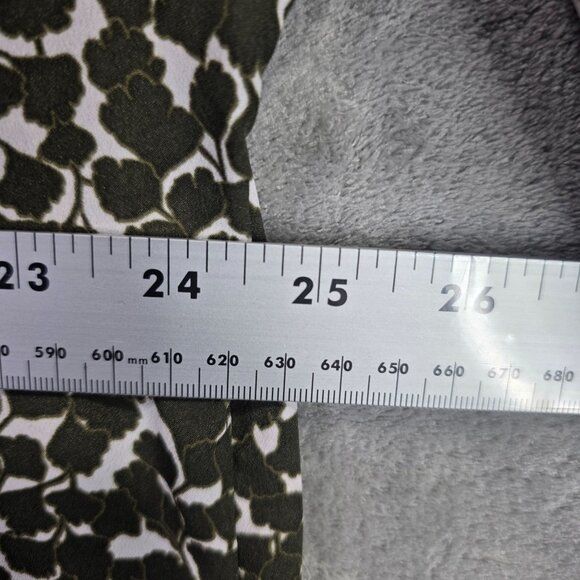 Womens Michael Kors Green & White Blouse Full Zip Polyester Button Up Size 2X - Picture 6 of 9